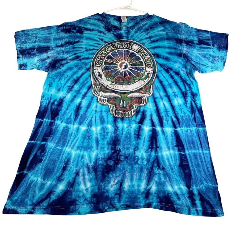 Grateful Dead Winter Tour Shakedown Street Tie Dye Shirt Blue Mens L M&O Gold
